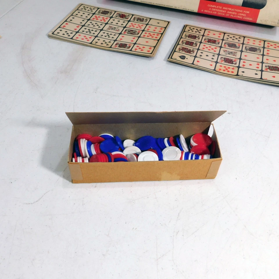 Vintage 1966 Transogram Poker Bingo Game Complete In Box With Chips - Image 4 of 4