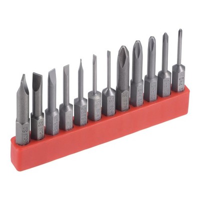 1/4'' Hex Shank 2'' Long S2 Steel Magnetic Phillips Slotted Screwdriver Bit Set