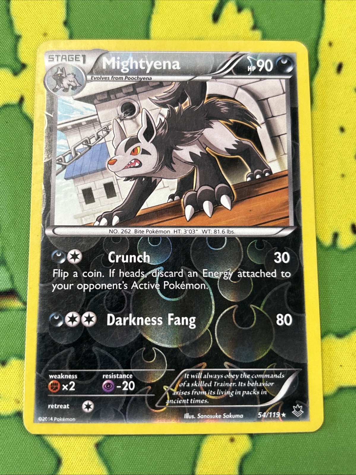 Pokemon TCG Mightyena reverse holo Phantom Forces 54/119
