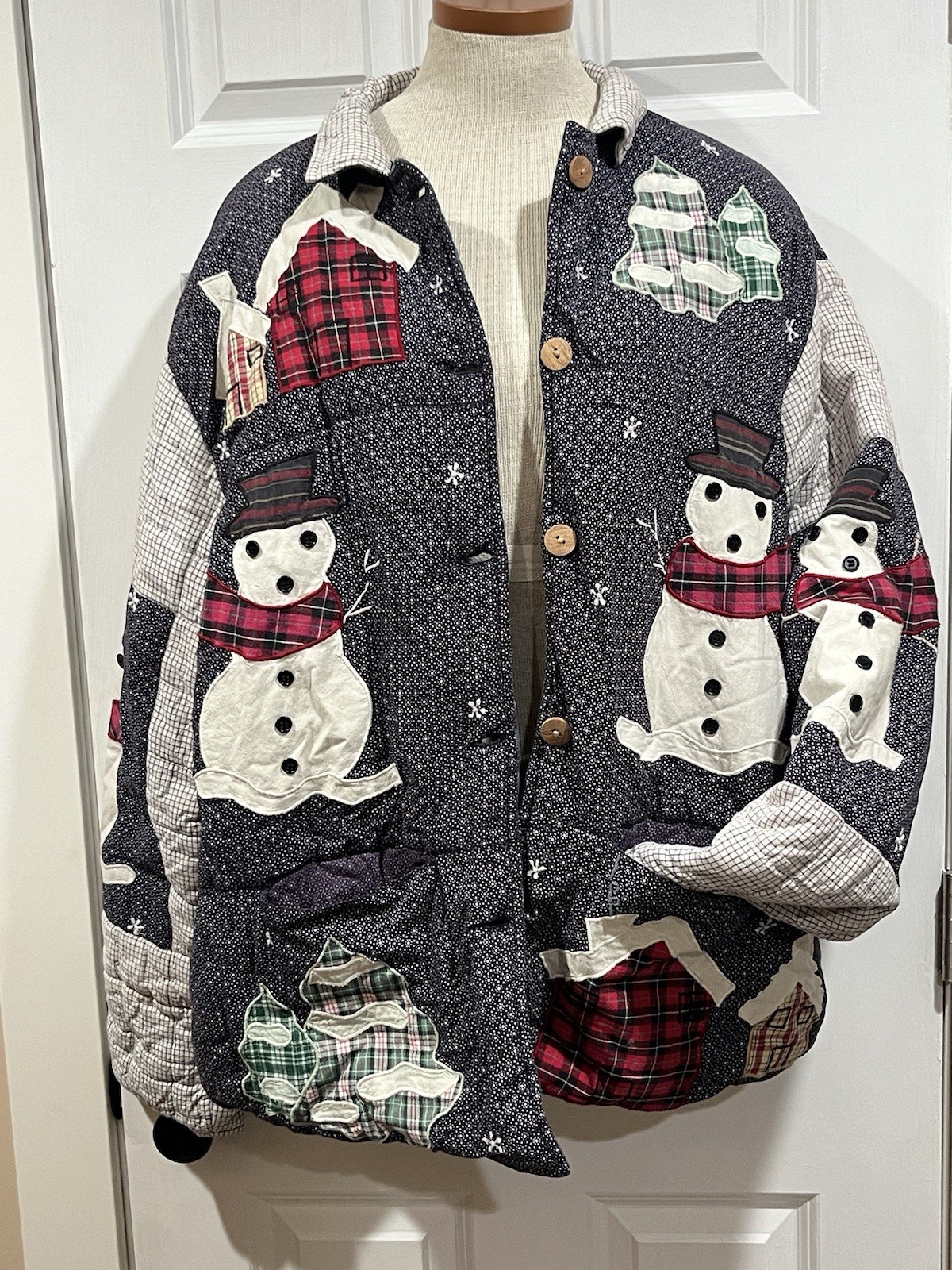 Vintage Patch Magic Quilted Patchwork Snowman Win… - image 3