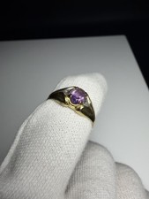 Ring Gold 333 lila Stein | 8k gold ring purple stone size 60 Vintage RG60