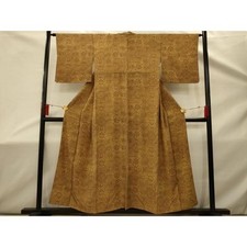 Heiwaya Kimono Small Pattern Shujiang Flower Pure Silk Used Japan