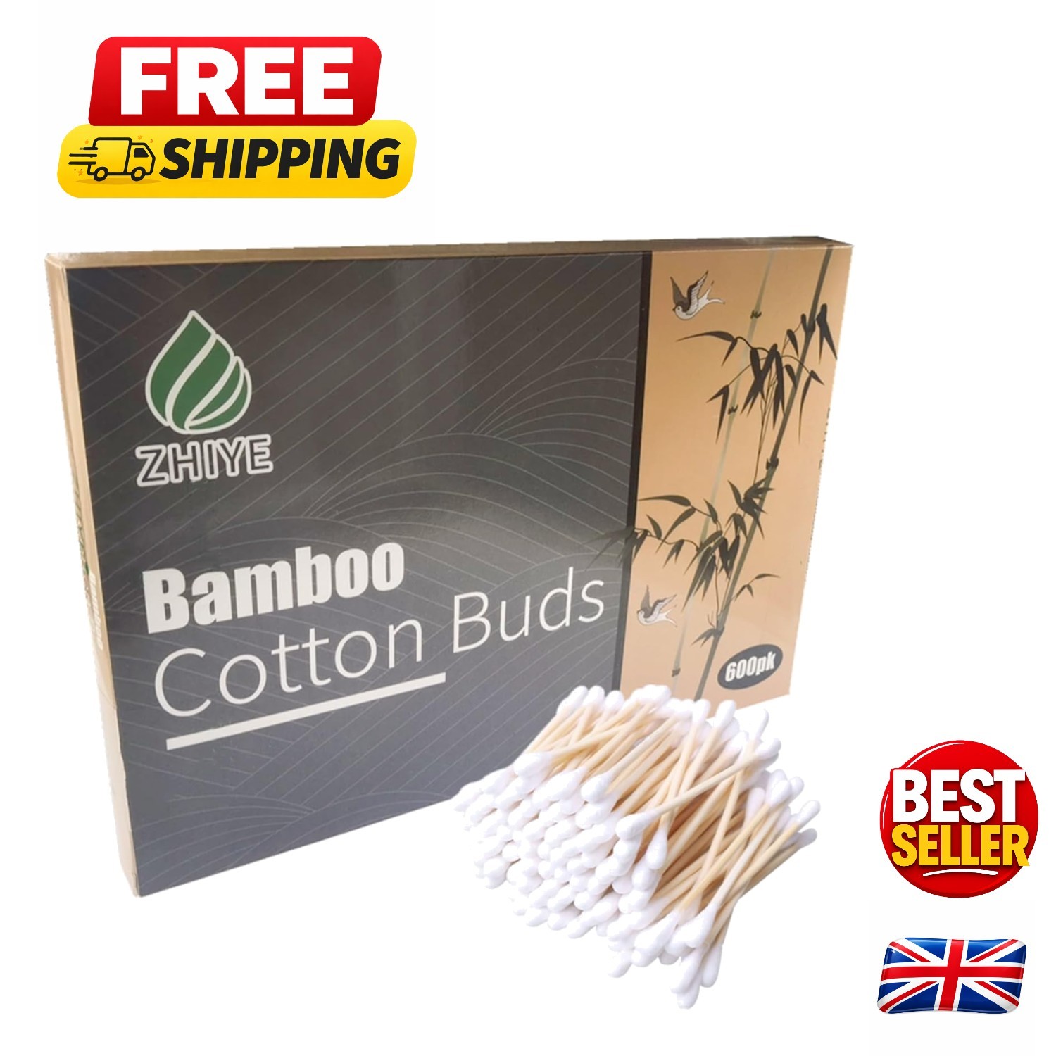 Versatile 600 Count Biodegradable Cotton Swabs with Wooden Handles for Cleaning