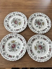 Myotts Bouquet Set of 4 Dinner Plates Staffordshire England Vintage  10 Inch