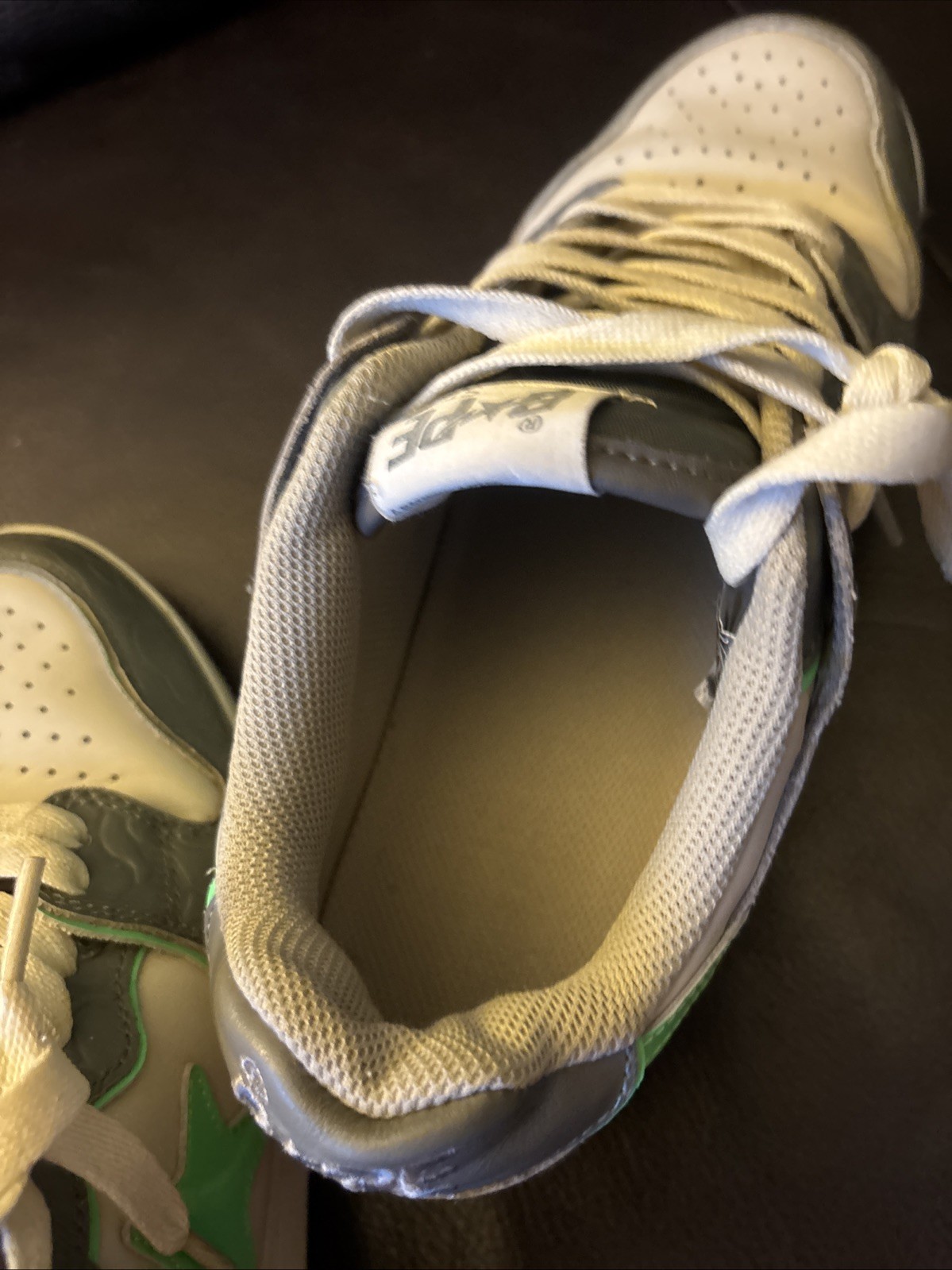 Bape  Bathing Ape Sk8sta Grey Green Low Top Sneakers Men's Size 10 thumbnail 11