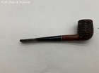 Medico Wood Tobacco Pipe Rusticated Carved Bowl Vintage Silver Tone Band — photo 2