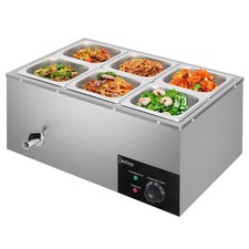Electric 18L Restaurant 6 Pans Countertop Food Service Warmer Parties Kitchen