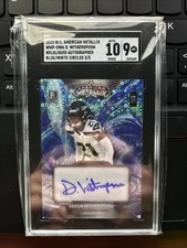 2023 WC #WMP-DWA Devon Witherspoon RC Auto Blue/White Circles /5 SGC 10/9 STUD