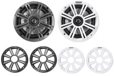Pair KICKER 45KM654 6.5" 390w Marine Boat Speakers KM65 w/Charcoal White Grilles