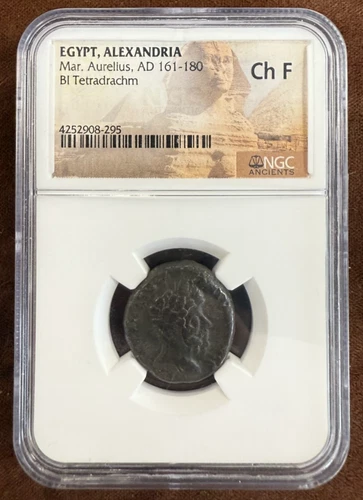 Egypt, Alexandria, Mar. Aurelius, AD 161 - 180, BI Tetradrachm - NGC - Ch F