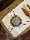 WEAR-EVER Vintage No. 8 Aluminum ROTARY COLANDER w/ Wood Pestle Sieve Strainer — photo 6