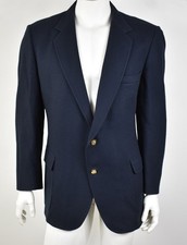 Vintage JOHN ALEXANDER Navy Wool Gold Button Patch Pocket Blazer USA 46L