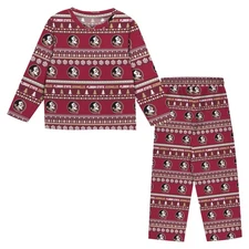 Preschool Outerstuff  Garnet Florida State Seminoles Ugly Sweater Pajama Set