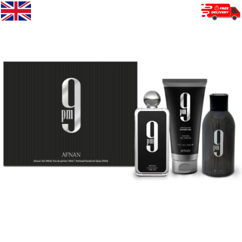 Afnan 9 Pm Luxury Perfume Gift Set - Eau De Parfum (3.4 Oz) Deodorant (5.0 Oz) Shower Gel (6.7 Oz) - Image 3