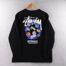 Stussy Kids Long Sleeve T Shirt Black Spring 2021 Graphic Print XXL Skater