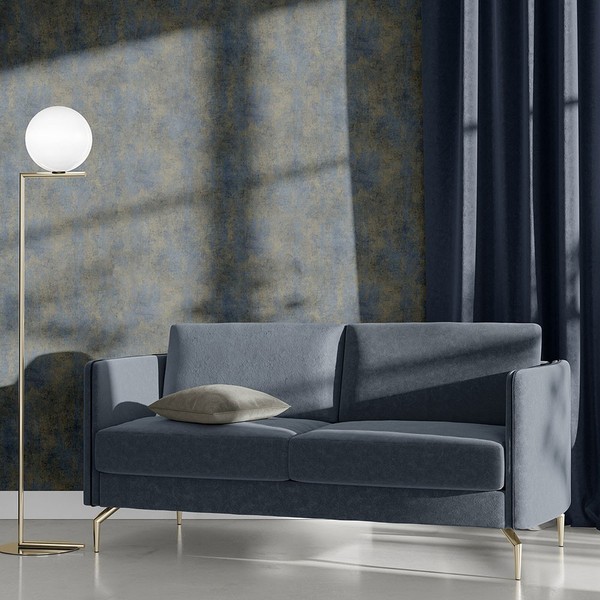 Vliestapete Elle Shabby Betonoptik Patina Blau Gold Metallic 10438-08 (3,74€/1Qm-image
