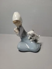 LLADRO Girl Cat Puppy Dog "Little Friskies" Dalmation Kitten Figurine #5032 MINT