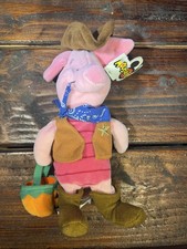 Disney Store Cowboy Piglet 8  Mini Bean Bag Plush Halloween Winnie the Pooh