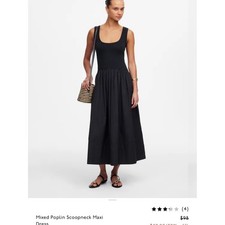 Madewell NWT scoop neck maxi Sleeveless dress jet black women's size small