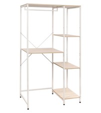 MOBILE LAVATRICE "JANET" BIANCO E LEGNO, 100X60X177 CM