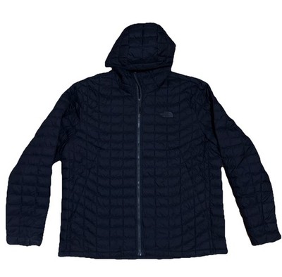 The North Face Thermoball Quilted Black Hooded Jacket Coat Men's XL