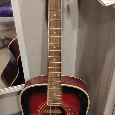 Oscar Schmidt by Washburn Dreadnought Acoustic Guitar Red 6-String Right-Handed