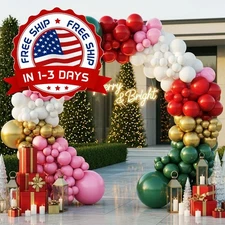 Kit De Arco De Guirnalda De Globos Navideños, Kit De Arco De Globos Navideños US