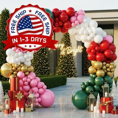 Kit De Arco De Guirnalda De Globos Navideños, Kit De Arco De Globos Navideños US