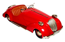 Distler Red D3200 BMW Wanderer Pre-War "Made in US Zone" Tin Toy Windup Car