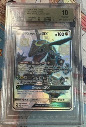 2018 Pokemon Hidden Fates Celestial Storm #177 Rayquaza GX SCR BGS 10 Pristine