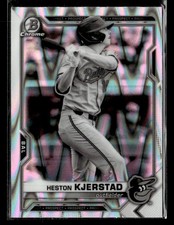 2021 Bowman Draft Heston Kjerstad Chrome Black & White RayWave card