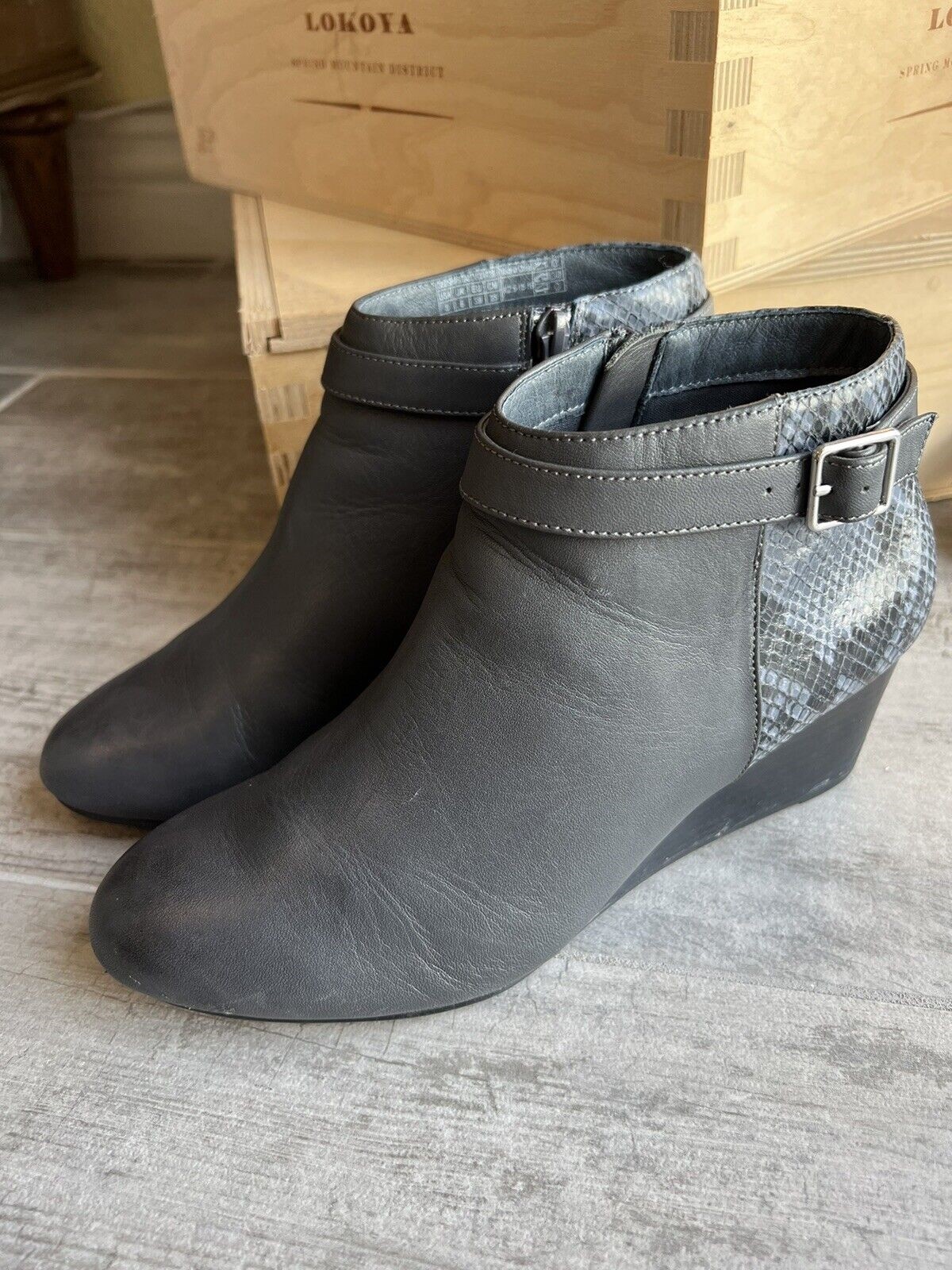 VIONIC Charcoal Gray Elevated Shasta Leather Snak… - image 2