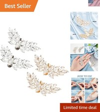 Elegant Crystal Shoe Buckles - Platinum  Gold Wedding Clips for Perfect Attire