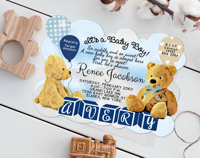 Baby Shower Invitations Teddy Bear Birthday Party Favors Decoration Qty 20 - 