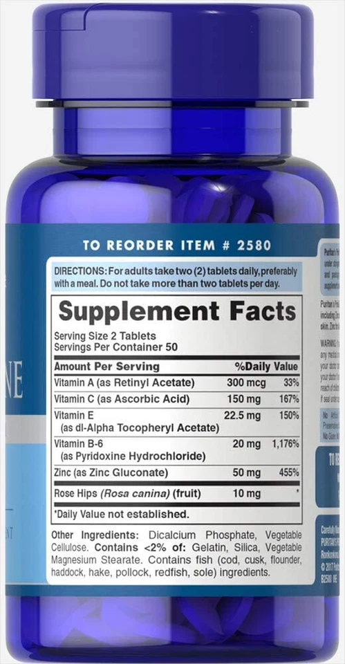 Vitamina Naturales Para El Acné Las Espinillas Los Granos De En La Cara 100 Ct Foto 4 de 4