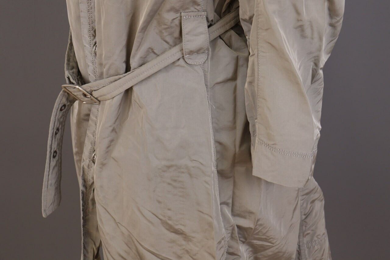 FRAUENSCHUH Ivory Snap Belt Trench Coat Jacket Si… - image 10