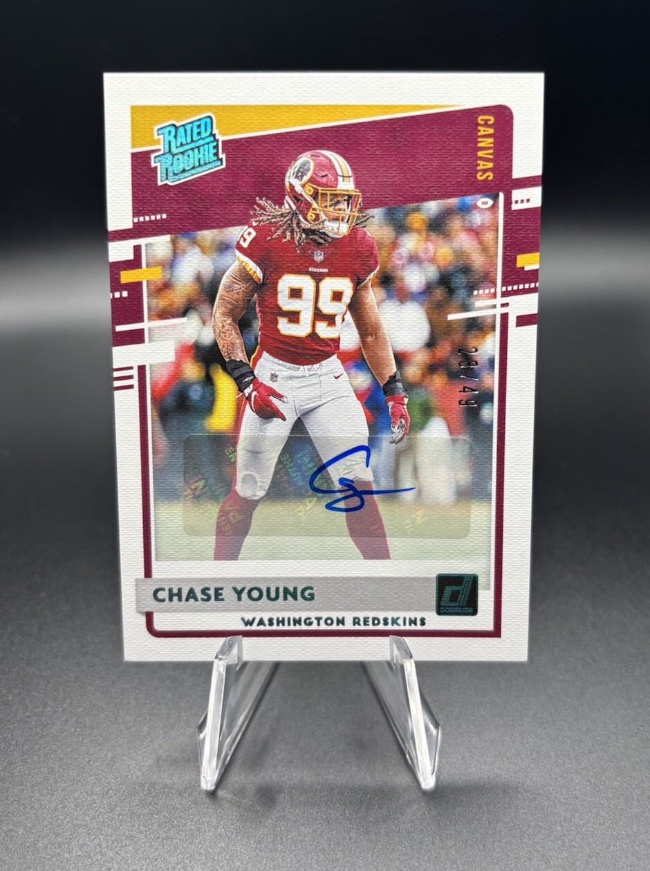 2020 Chase Young Donruss Rated Rookie Auto Canvas /49 Washington Commanders OSU