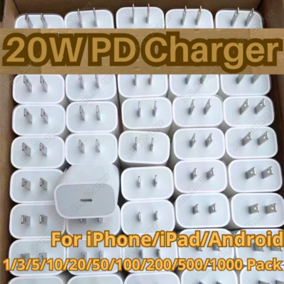20W USB-C Power Adapter Cube For iPhone iPad Samsung PD Fast Charger Adapter Lot