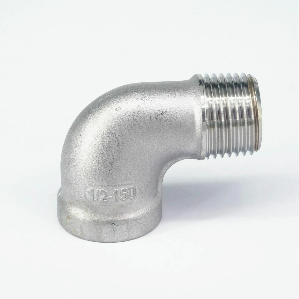 Conector de codo de 90 grados de acero inoxidable 304 BSP hembra-macho 1/2" Foto 4 de 4