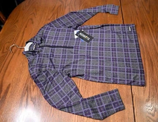 Kerrits, New, Ice Fil Long Sleeve Shirt Purple Blackberry Plaid kids girls Large