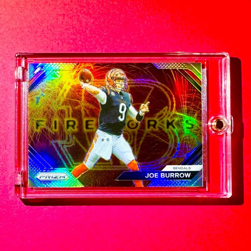 Joe Burrow RARE SILVER REFRACTOR PANINI PRIZM FIREWORKS SP INSERT CARD - MINT! - Image 2 of 4