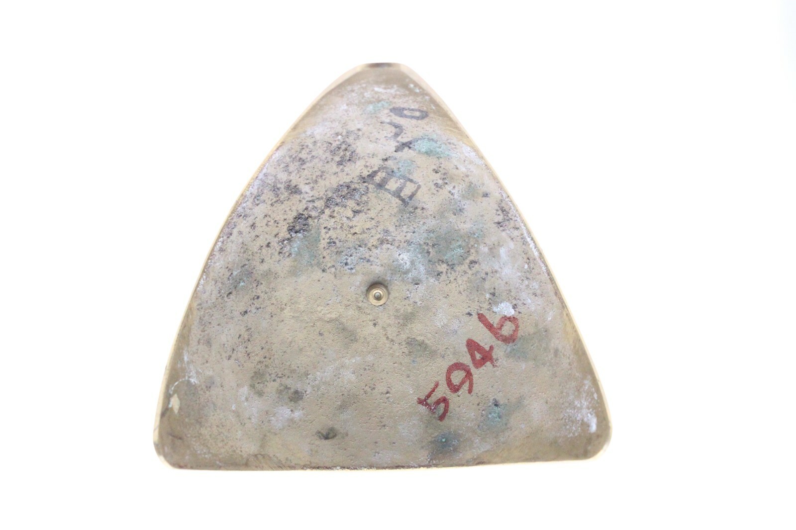 Pair Vintage 60s Atomic Solid Brass Candle Holders Tripod Mid Century Brutalist