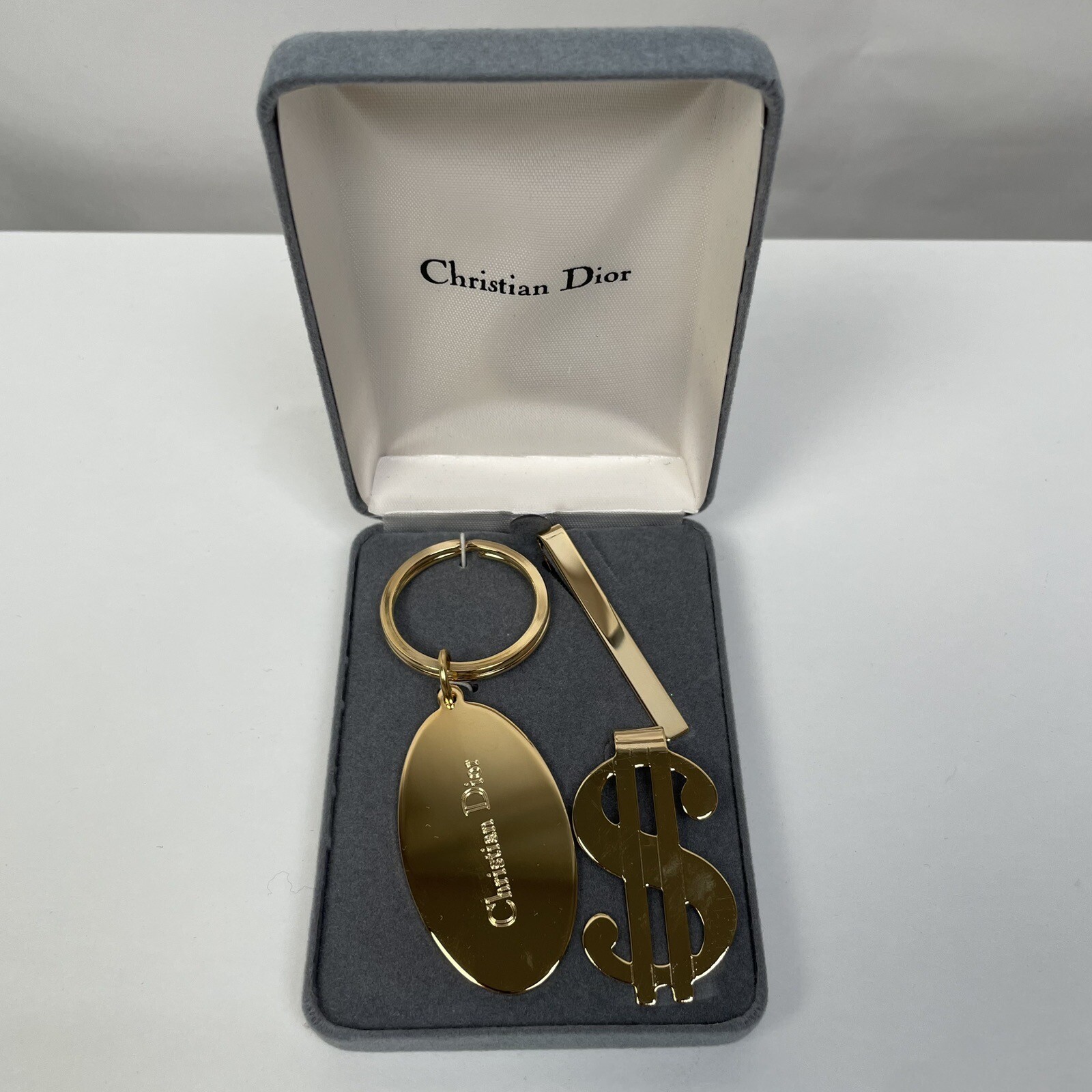 Vintage Christian Dior Key Ring Keychain, Dollar Sign Money Clip & Gold Tie Clip eBay
