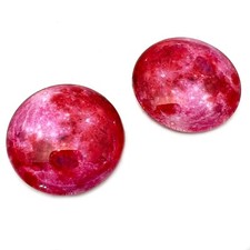 Pair Red Full Moon Glass Eyes Jewelry Dolls Taxidermy Flatback Cabochons