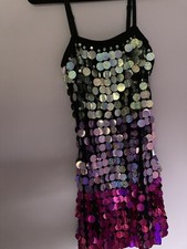 Weiss man Dance Costume M Silver Pink Shimmering Discs