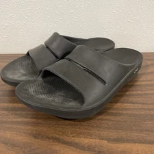 Oofos Sandals Unisex SZ M11 W13 Black Ooahh Recovery Slide Comfort Slip On Shoes