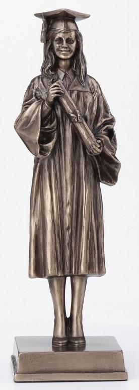 Female Graduation Bronze Figurine