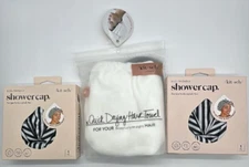 3PC Kitsch Shower Cap & Microfiber Hair Towel ~ FAST SHIPPING ~ READ