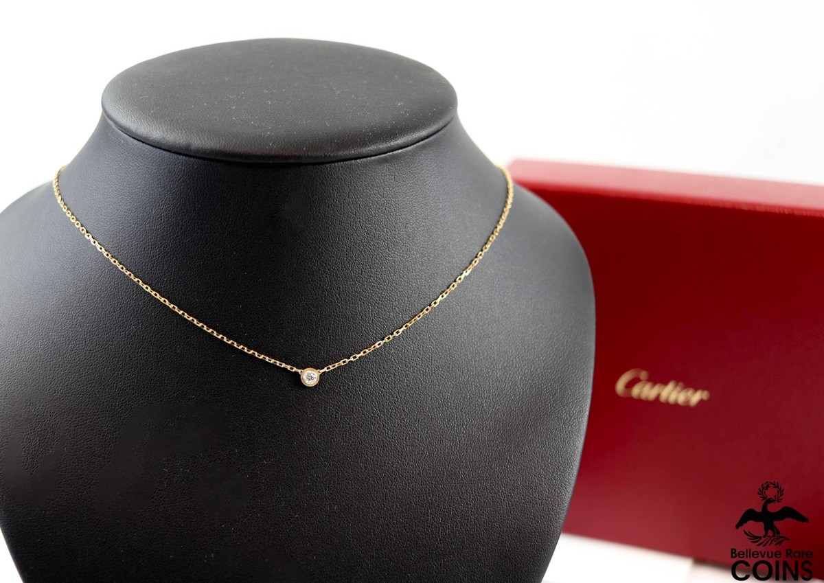 Cartier 18K Yellow Gold Diamond 0.09ct D'Amour Necklace w
