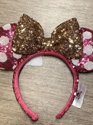 Disney Pink Sequin Minnie Headband with Gold Lettering Disney main image 2